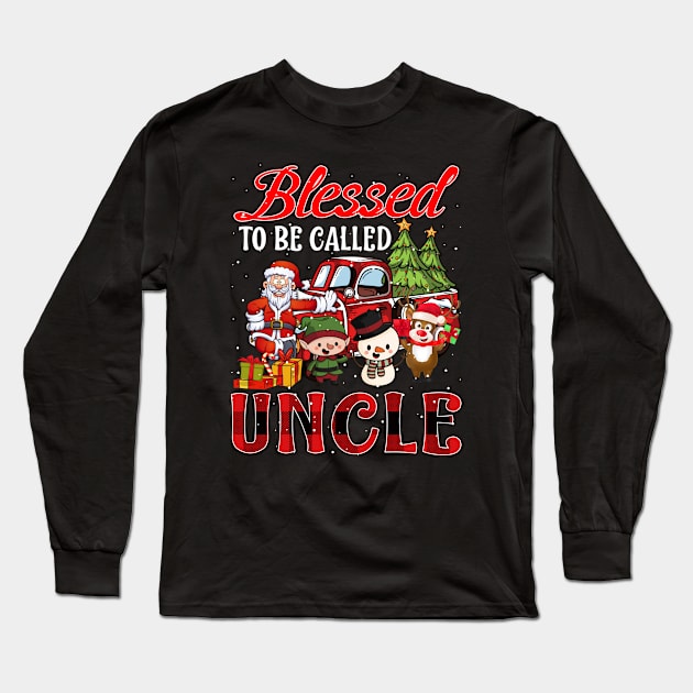 Blessed To Be Called Uncle Christmas Buffalo Plaid Truck Long Sleeve T-Shirt by intelus